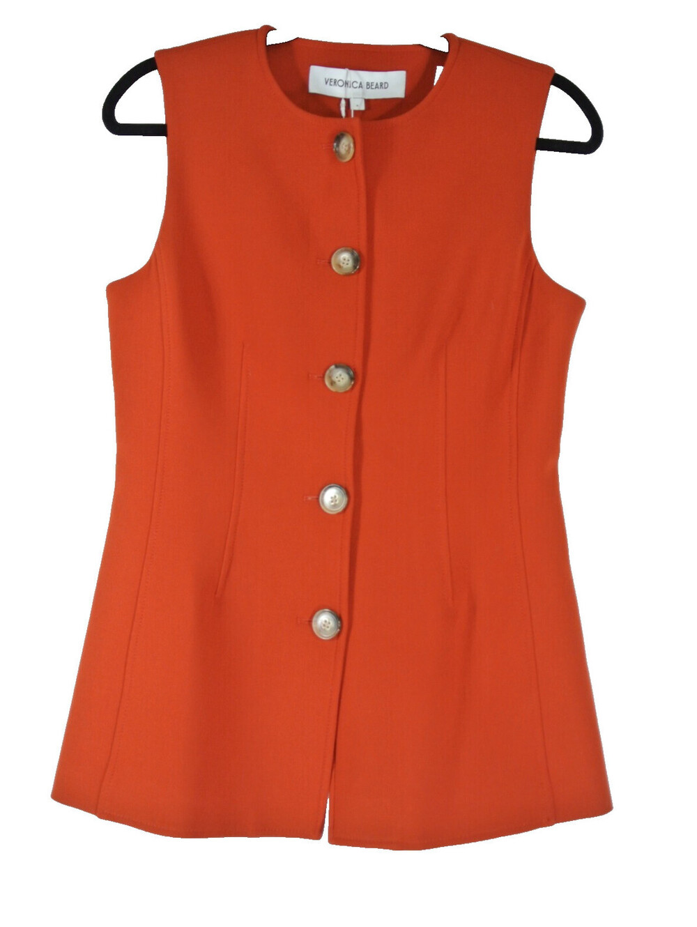 NEW, Veronica Beard Jessup Tailored Vest in Carnelian Red sz 8 #SJ2548 - Picture 6 of 10
